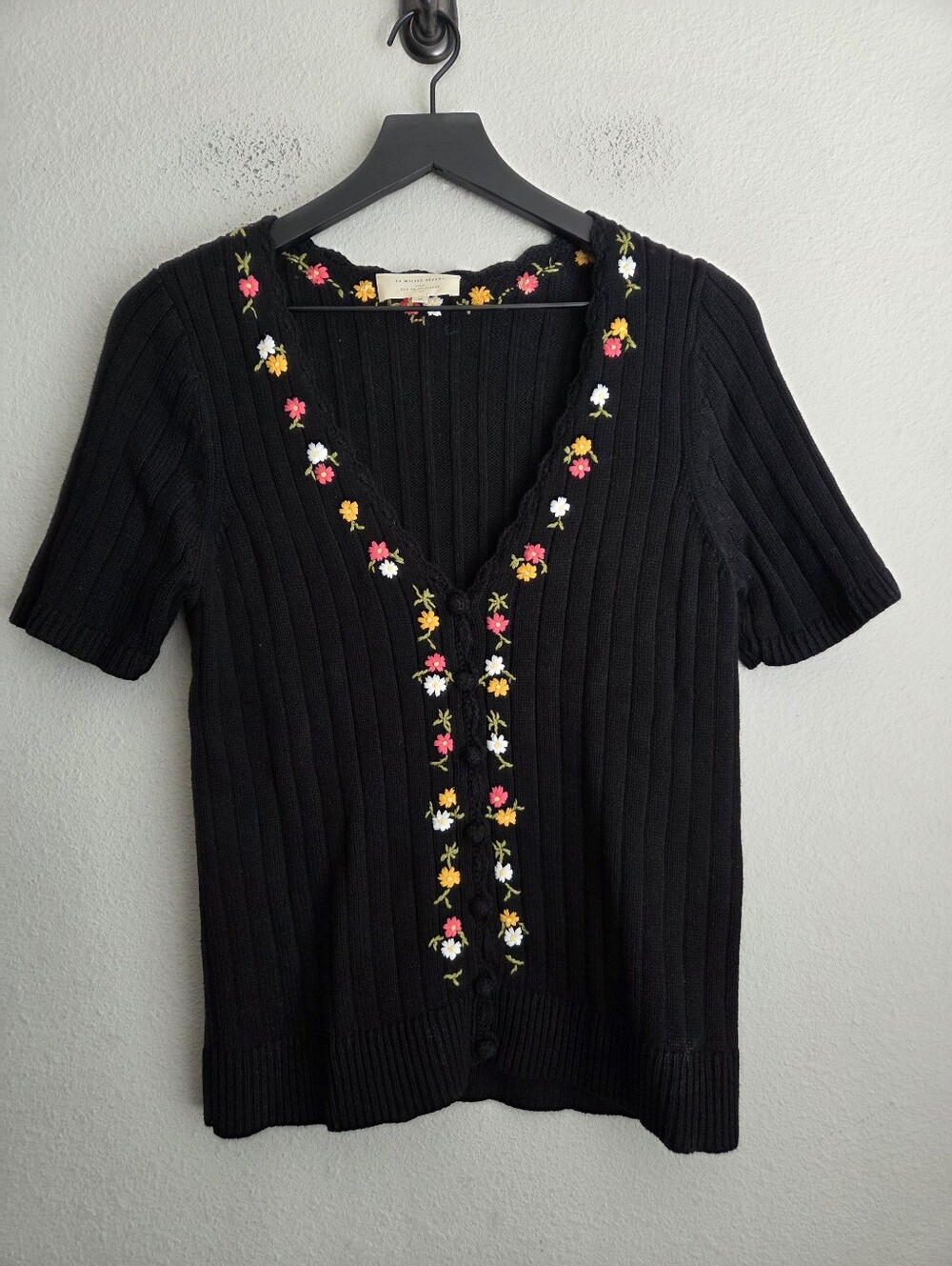 Sezane Ilena Cardigan in Black Multicolored size M - Picture 6 of 10